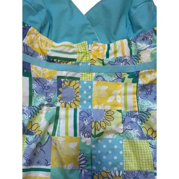 Vintage Lilly Pulitzer Patchwork Halter Mini Dress Size 4 - Picture 5 of 5